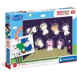 Puzzle 60 piese fata/verso Clementoni - Peppa Pig - Supercolor Double Face (Clementoni-26096)