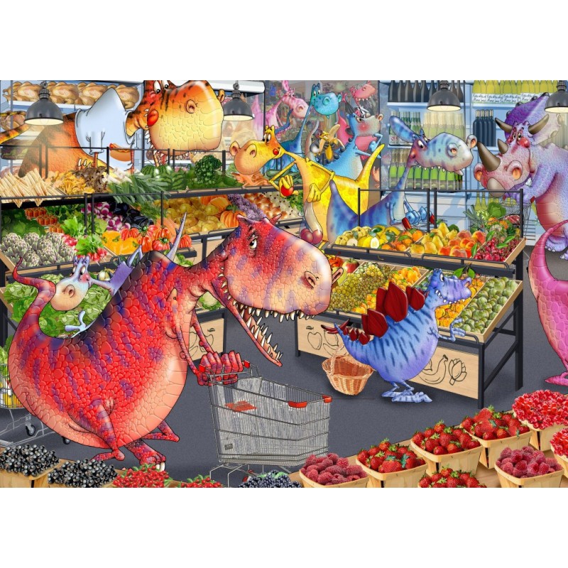 Puzzle 1500 piese Bluebird - Francois Ruyer: Shopping des Dinosaures (Bluebird-Puzzle-F-90471)