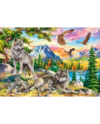 Puzzle 1000 piese Castorland - Wolf Family and Eagles (Castorland-104970)