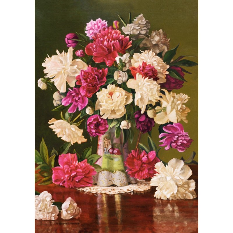 Puzzle 500 piese Castorland - Beautiful Peonies (Castorland-53780)