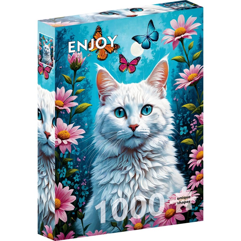 Puzzle 1000 piese ENJOY - White Cat (Enjoy-2140)