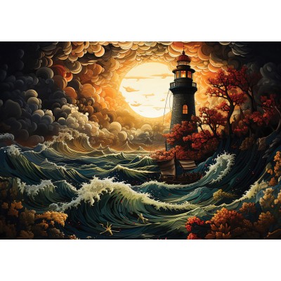 Puzzle 1500 piese Art Puzzle - Lighthouse in a Storm...