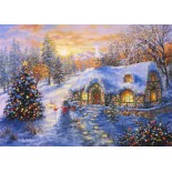Puzzle 2000 piese Bluebird - Nicky Boehme:Christmas Cottage (Bluebird-Puzzle-F-90516)