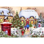 Puzzle 2000 piese Bluebird - Winter Cottage (Bluebird-Puzzle-F-90520)