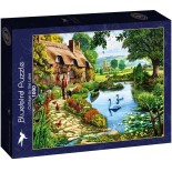 Puzzle 1000 piese Bluebird - Steve Crisp: Cottage by the Lake (Bluebird-Puzzle-F-90551)