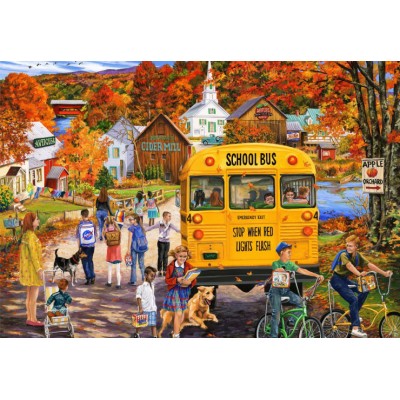 Puzzle 1000 piese Bluebird - The School Bus...