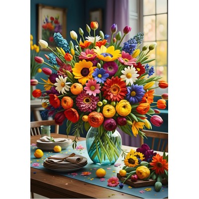 Puzzle 1000 piese Bluebird - Colourful Bouquet...