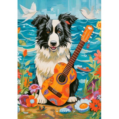 Puzzle 500 piese Castorland - Collie, Guitar and the Sea...