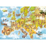 Puzzle 1000 piese D-Toys - Cartoon Collection - Map of Europe (Dtoys-76120)