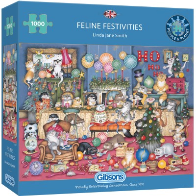 Puzzle 1000 piese Gibsons - Feline Festivities... 2