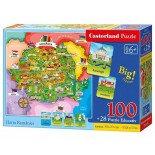 Puzzle Castorland -Educativ Harta Romaniei, 128 Piese (166)