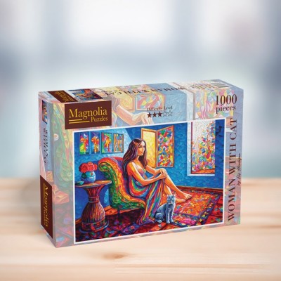 Puzzle 1000 piese Magnolia - Woman with Cat (Magnolia-8609) 2