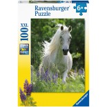 Puzzle 100 piese XXL Ravensburger - White Horse (Ravensburger-12927)