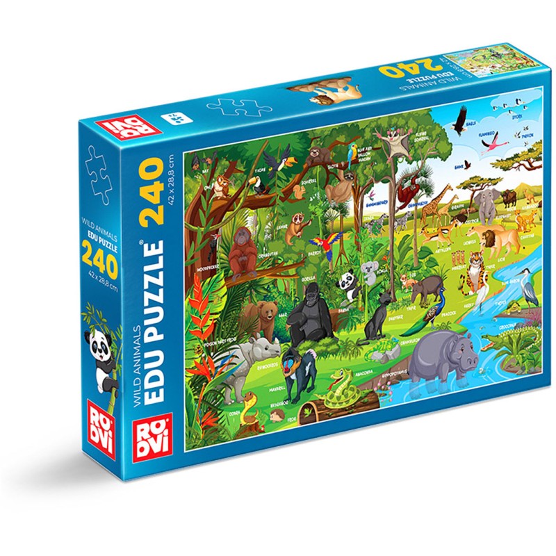 Puzzle 240 piese Roovi - Wild Animals...