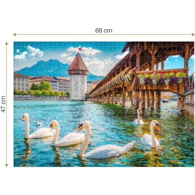Puzzle 1000 piese Roovi - Chapel Bridge, Lucerne,...