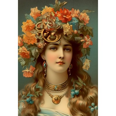 Puzzle 1000 piese Roovi - Girl with Flower Crown...