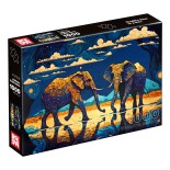 Puzzle 1000 piese Roovi - Vibrant Elephants (Roovi-81117)