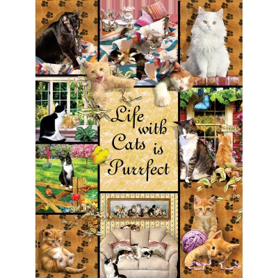 Puzzle 1000 piese SunsOut - Lori Schory: Cats Make Life...