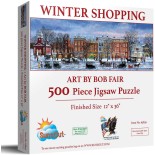 Puzzle 500 piese panoramic SunsOut - Winter Shopping (Sunsout-63839)