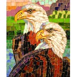 Puzzle 1000 piese SunsOut - Stained Glass Eagles (Sunsout-70722)