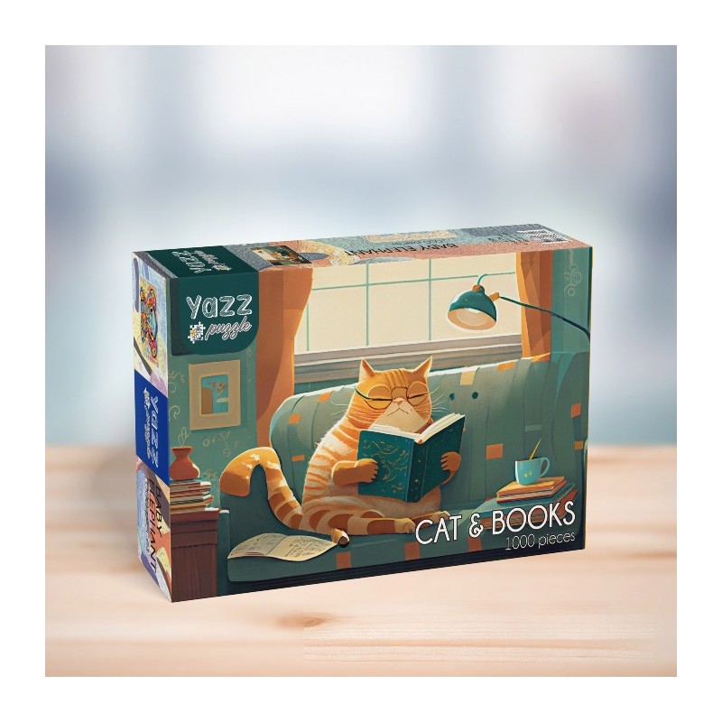 Puzzle 1000 piese Yazz - Cat & Books...