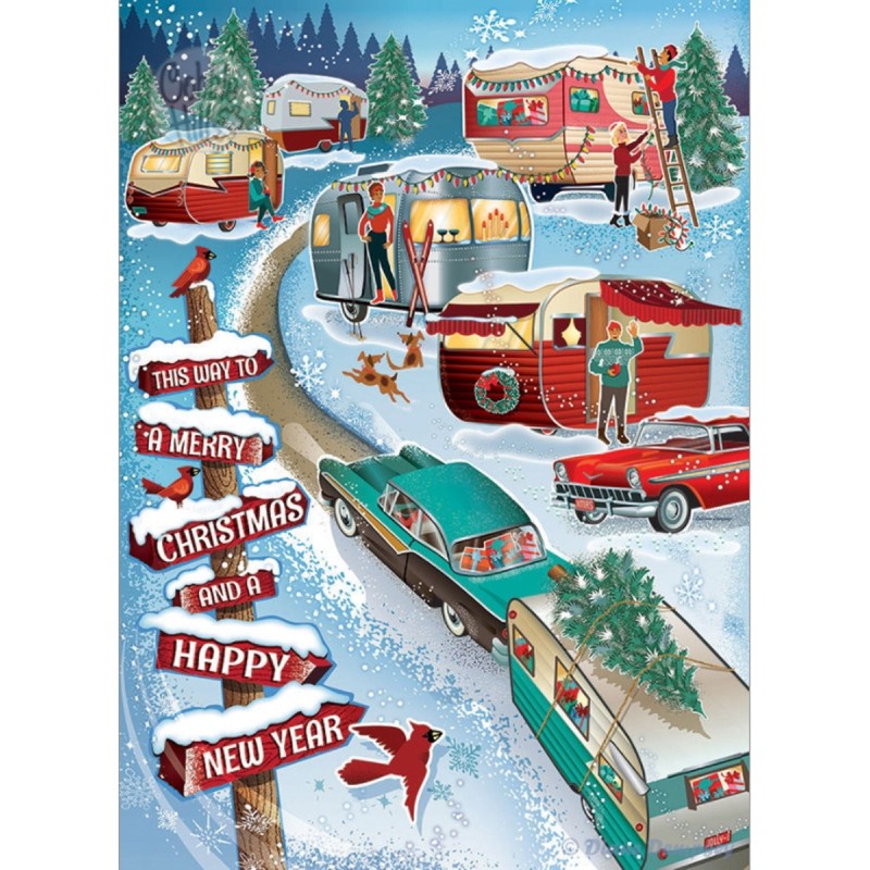 Puzzle 1000 piese Cobble Hill - Christmas Campers (Cobble-Hill-40219)