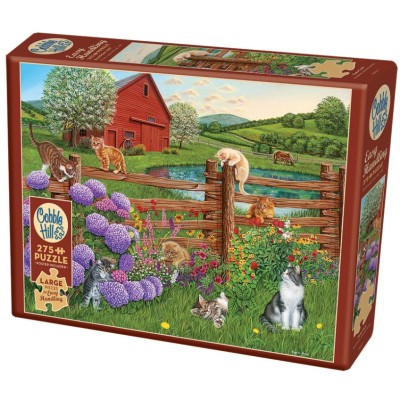 Puzzle 275 piese XXL Cobble Hill - Farm Cats (Cobble-Hill-48015)