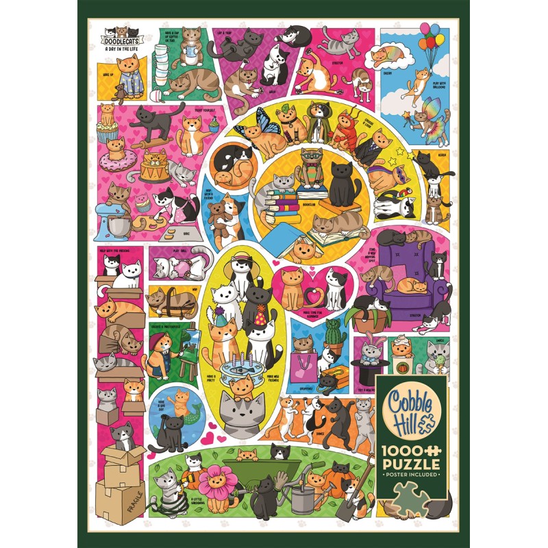 Puzzle 1000 piese Cobble Hill - Doodlecats (Cobble-Hill-40126)