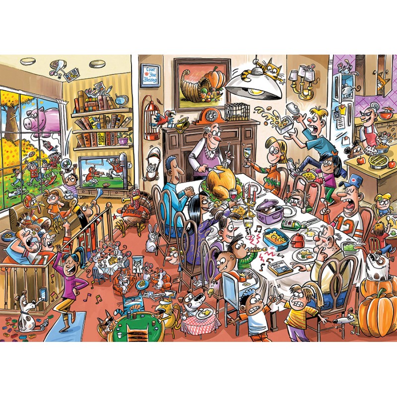 Puzzle 1000 piese Cobble Hill - DoodleTown: Thanksgiving Togetherness (Cobble-Hill-44501)