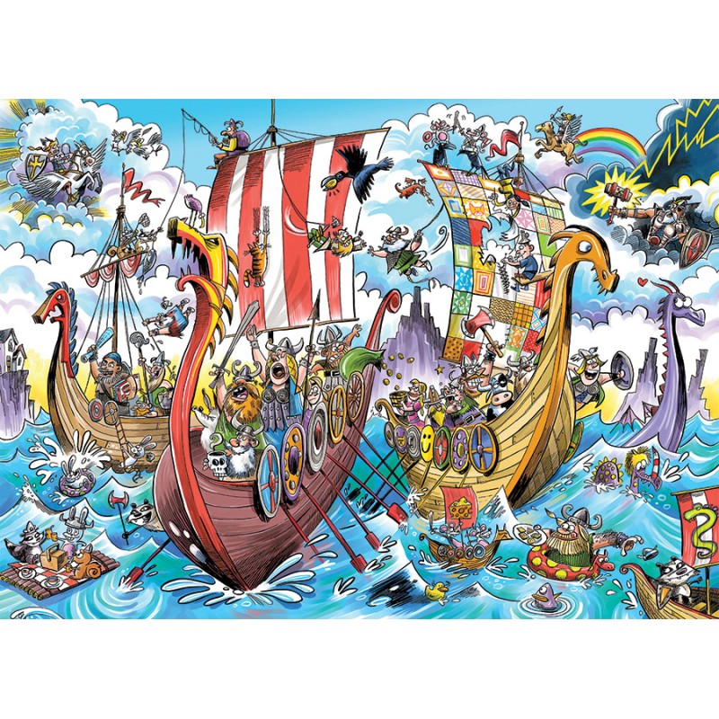 Puzzle 1000 piese Cobble Hill - DoodleTown: Viking Voyage (Cobble-Hill-44505)