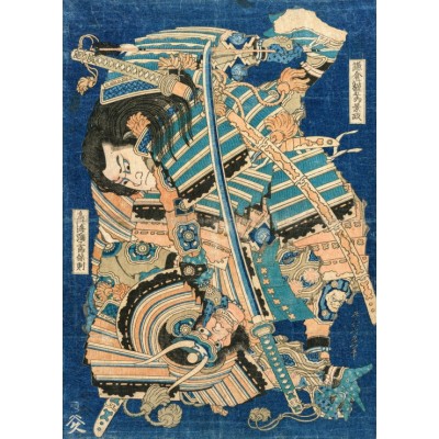 Puzzle 500 piese Grafika - Hokusai - Kamakura no Gengoro Seizing Torinoumi Tasa (Grafika-F-33667) 2