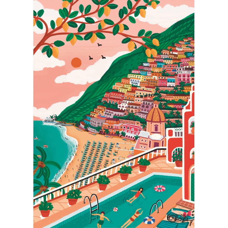Puzzle 1000 piese Trefl - The Art of Colour: Positano, Italy (Trefl-10895)