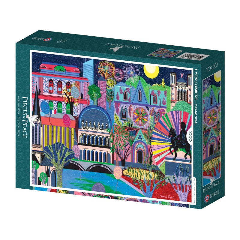 Puzzle 1000 piese Pieces & Peace - Sigal Orane: Lights of Lyon (Pieces-Peace-F-00213)