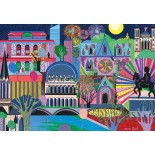 Puzzle 1000 piese Pieces & Peace - Sigal Orane: Lights of Lyon (Pieces-Peace-F-00213)