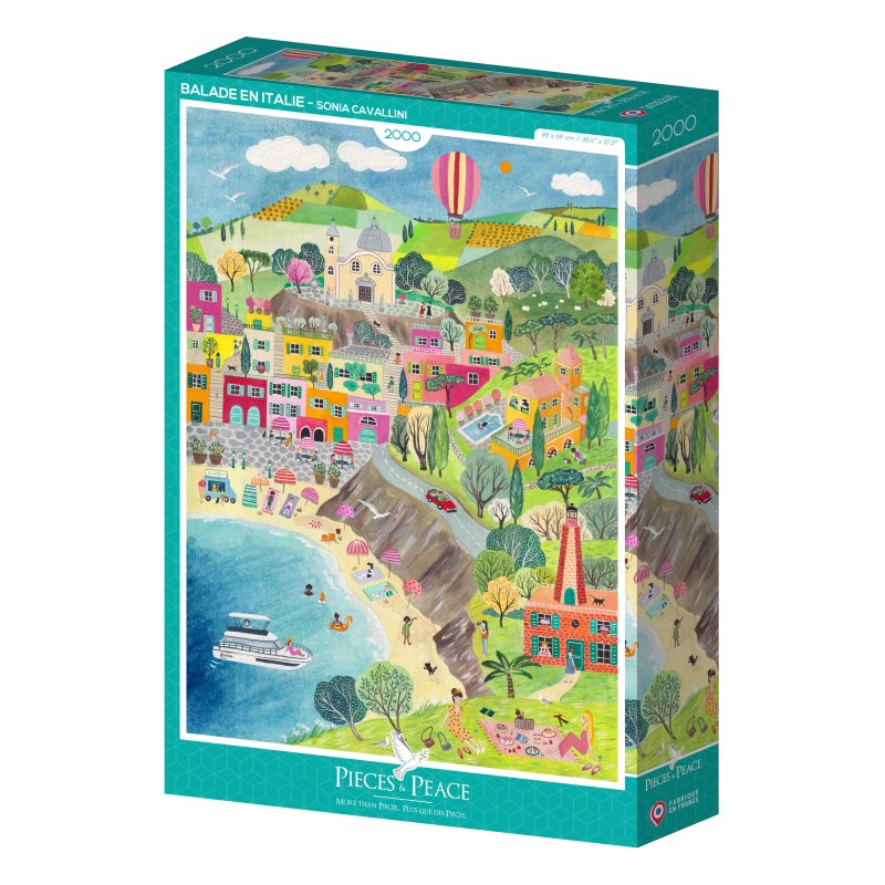 Puzzle 2000 piese Pieces & Peace - Sonia Cavallini: Balade en Italie (Pieces-Peace-F-00217)