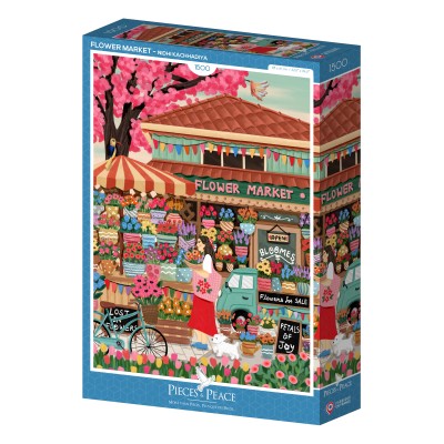 Puzzle 1500 piese Pieces & Peace - Nidhi Kachhadiya: Flower Market (Pieces-Peace-F-00231)