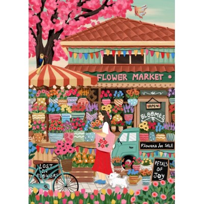 Puzzle 1500 piese Pieces & Peace - Nidhi Kachhadiya: Flower Market (Pieces-Peace-F-00231) 2