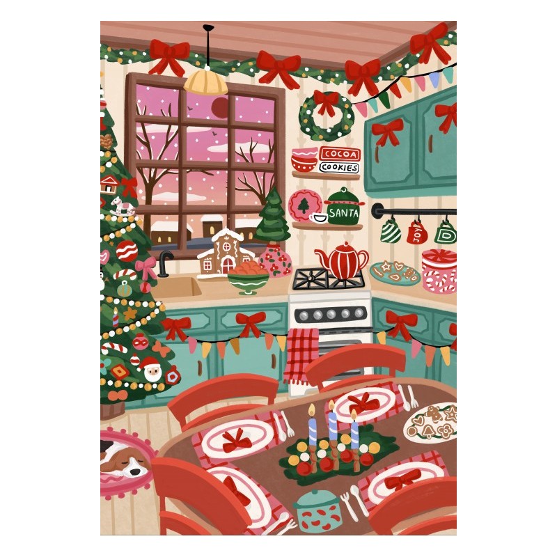 Puzzle 1000 piese Pieces & Peace - Nidhi Kachhadiya: Christmas Kitchen (Pieces-Peace-F-00262)
