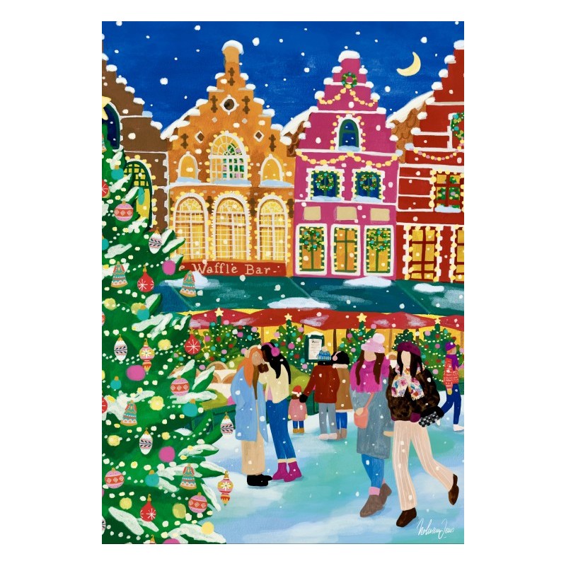 Puzzle 1000 piese Pieces & Peace - Nolwenn Studio: Christmas Market in Bruges (Pieces-Peace-F-00263)