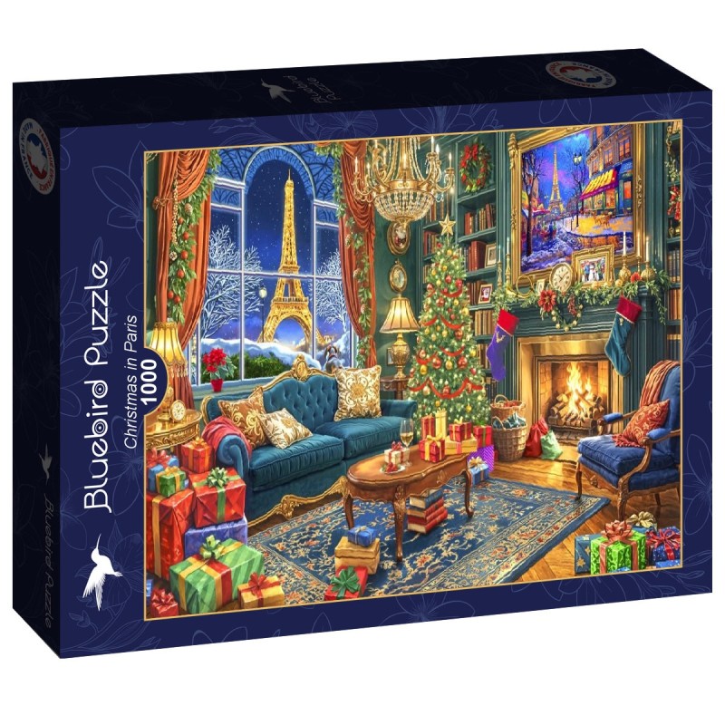 Puzzle 1000 piese Bluebird - Bigelow Illustrations: Christmas in Paris (Bluebird-Puzzle-F-90961)