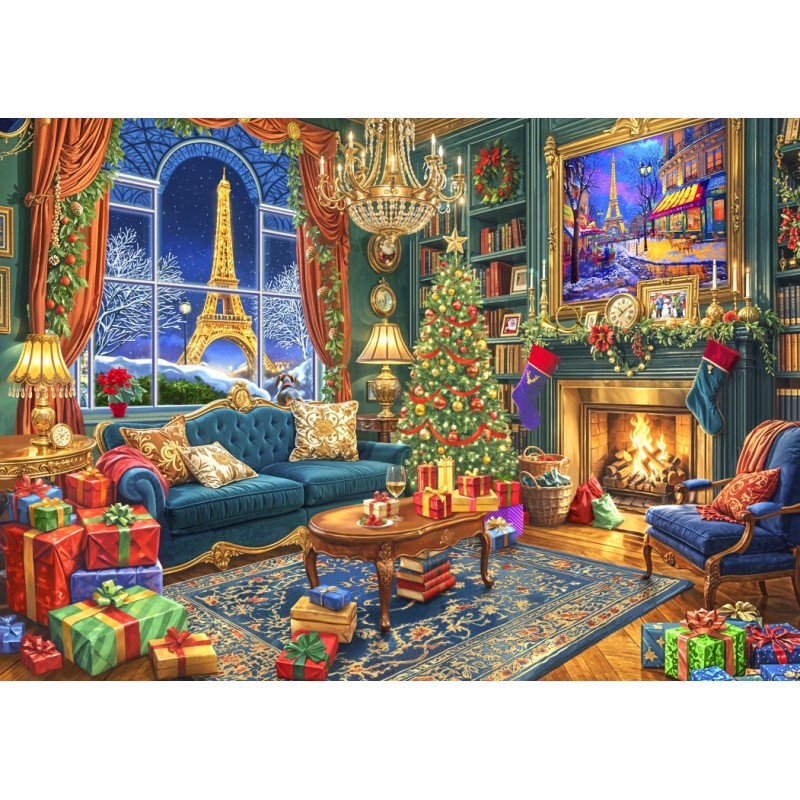 Puzzle 1000 piese Bluebird - Bigelow Illustrations: Christmas in Paris (Bluebird-Puzzle-F-90961)