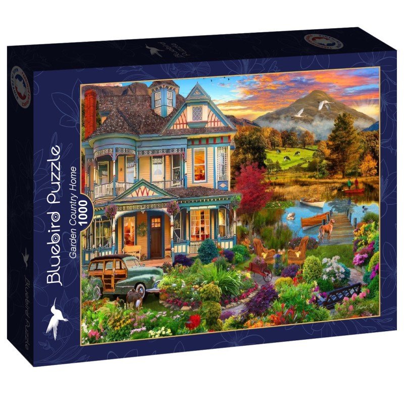 Puzzle 1000 piese Bluebird - David Maclean: Garden Country Home (Bluebird-Puzzle-F-90969)