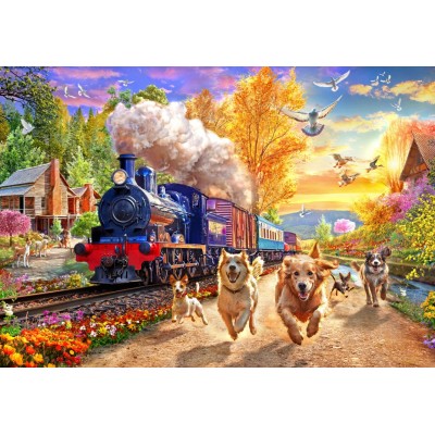 Puzzle 1000 piese Bluebird - Angelo Bonito: Following the Train (Bluebird-Puzzle-F-90985) 2