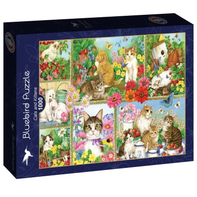 Puzzle 1000 piese Bluebird - Jane Mayday: Cats and Kittens (Bluebird-Puzzle-F-91014)