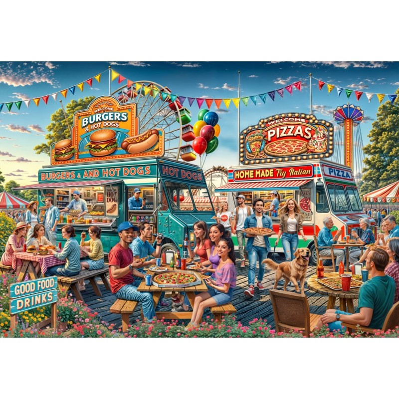 Puzzle 1000 piese Bluebird - Rafael Trujillo: Food Trailer (Bluebird-Puzzle-F-91016)