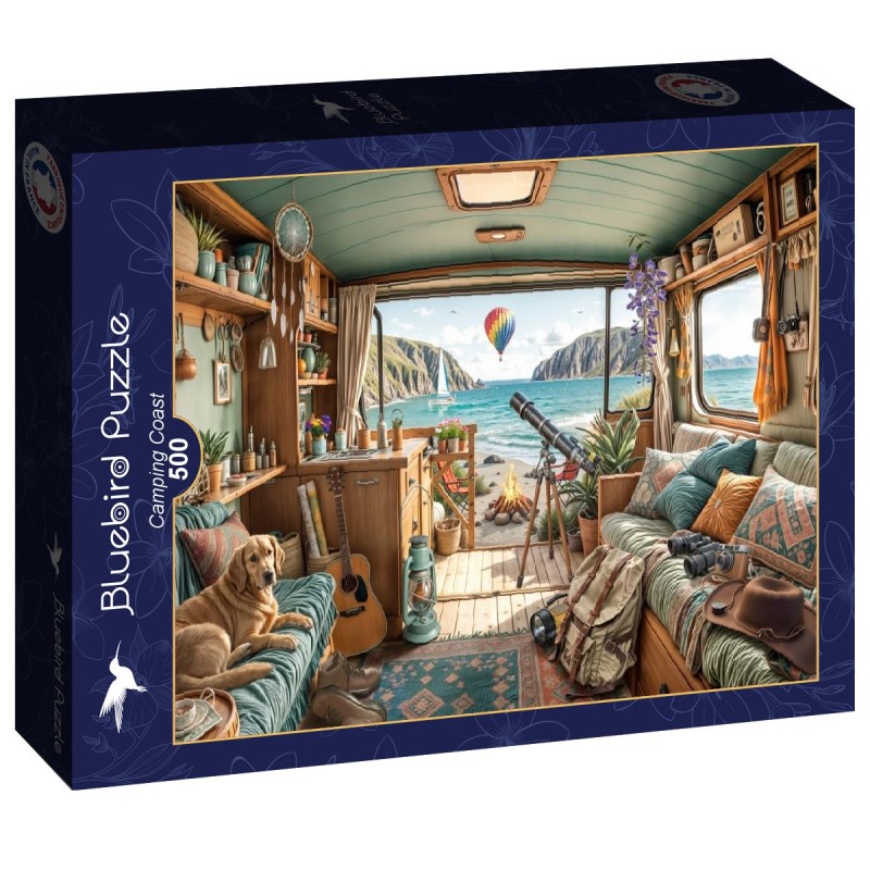 Puzzle 500 piese Bluebird - Rafael Trujillo: Camping Coast (Bluebird-Puzzle-F-91037)