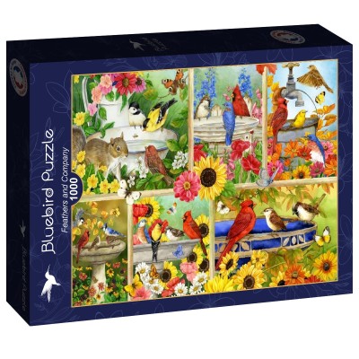Puzzle 1000 piese Bluebird - Jane Mayday: Feathers and Company (Bluebird-Puzzle-F-91040)
