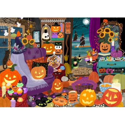 Puzzle 1500 piese Pieces & Peace - Cynthia Frenette: Halloween Witching Hour (Pieces-Peace-F-00248) 2