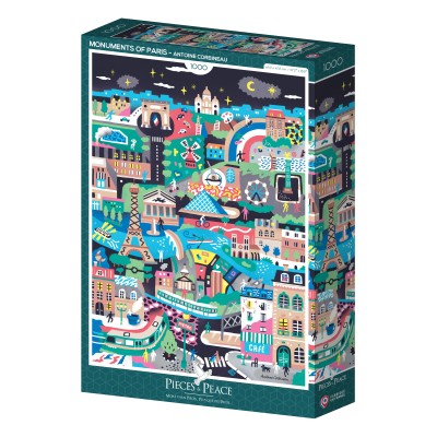Puzzle 1000 piese Pieces & Peace - Antoine Corbineau: Monuments of Paris (Pieces-Peace-F-00251)