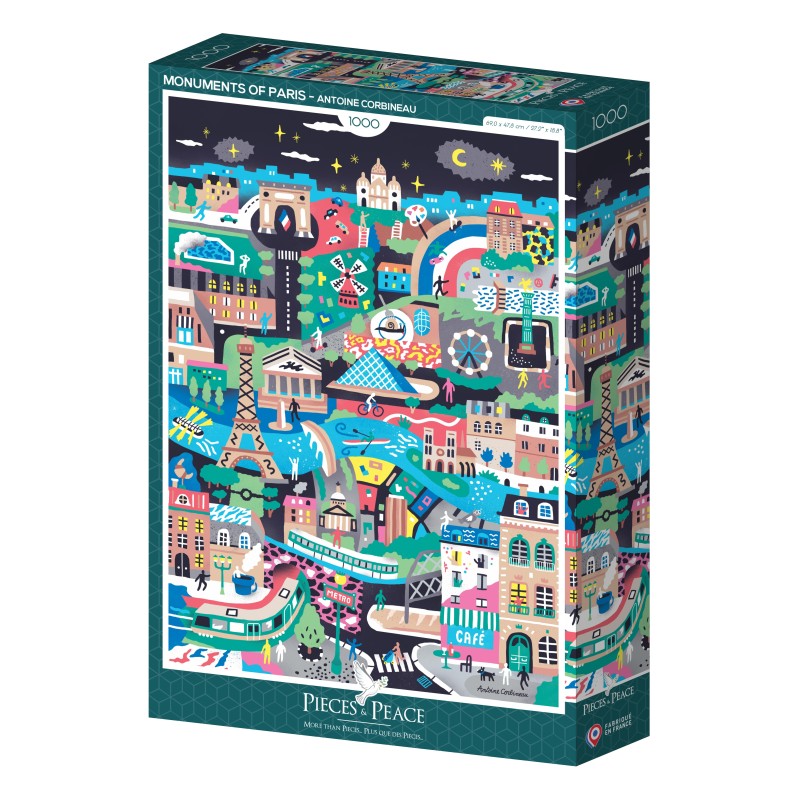 Puzzle 1000 piese Pieces & Peace - Antoine Corbineau: Monuments of Paris (Pieces-Peace-F-00251)